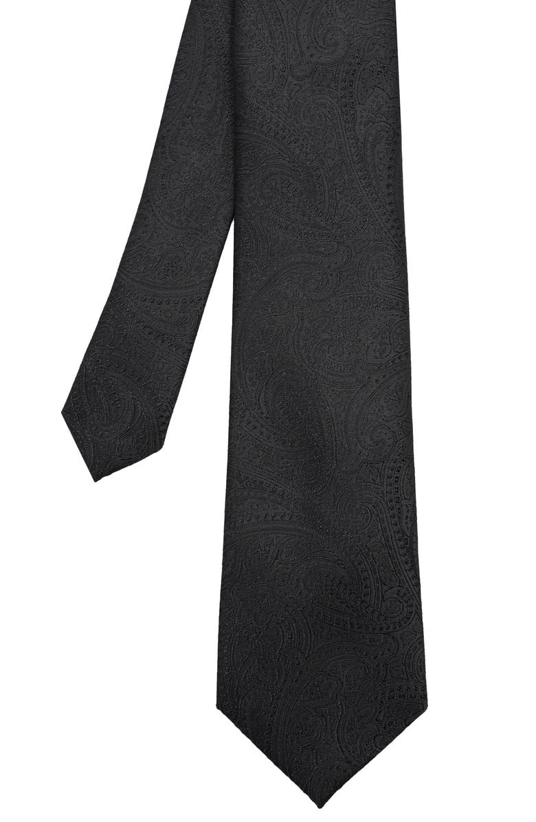 DKNY Paisley Jacquard Tie, Alternate, color, Black