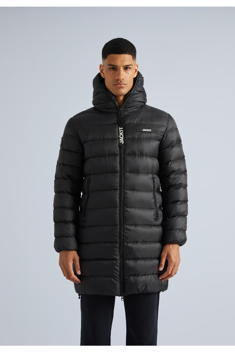 Quilted Longline Puffer Coat, Main, color, Black