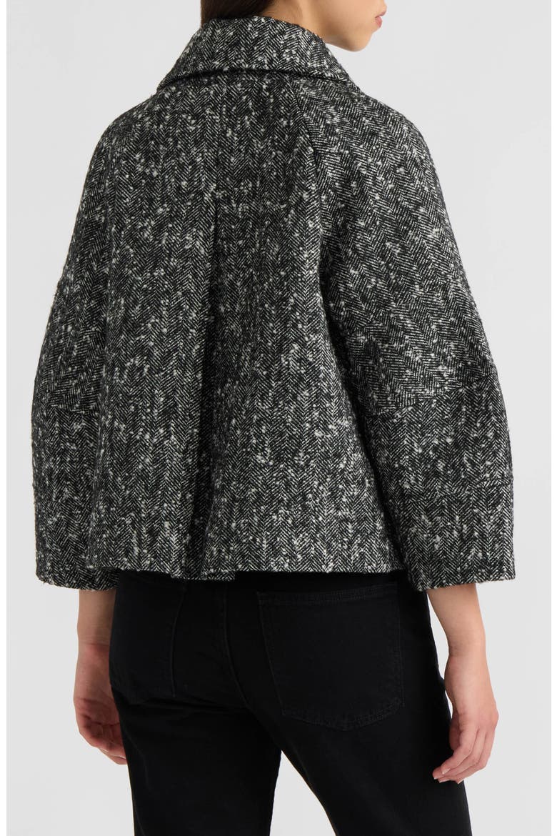 Oversized Herringbone Jacket, Alternate, color, BLACK HERRINGBONE