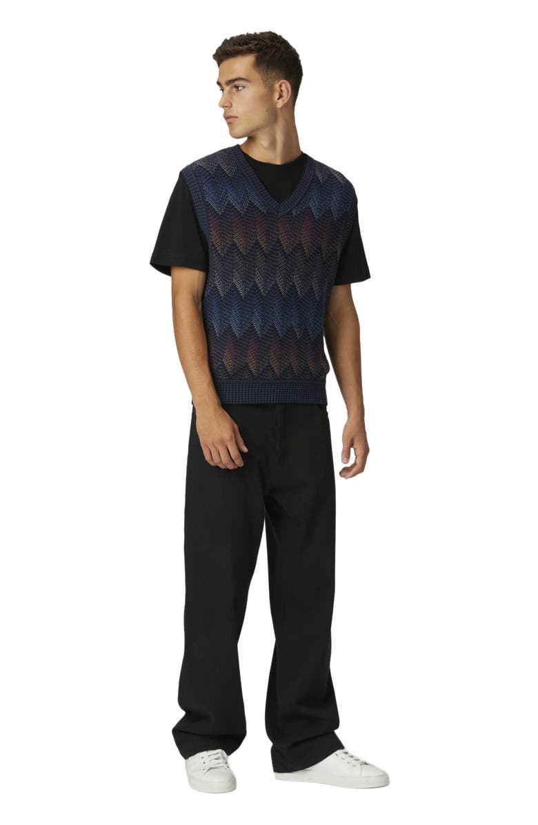 Missoni Gradient Cotton Chevron Blend Vest With V-neck, Main, color, Blue