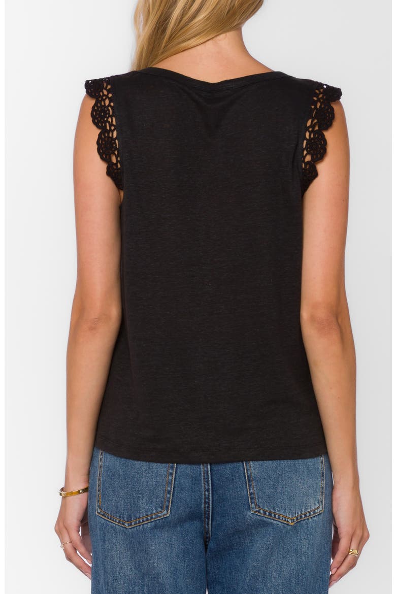 Waverly Scoop Neck Linen Tank, Alternate, color, BLACK