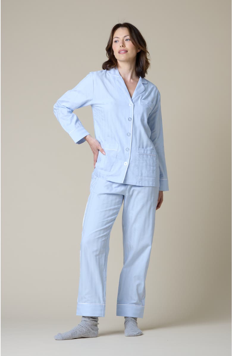 KIP Premium Cotton Long Pajama Gift Set, Alternate, color, Mist Blue
