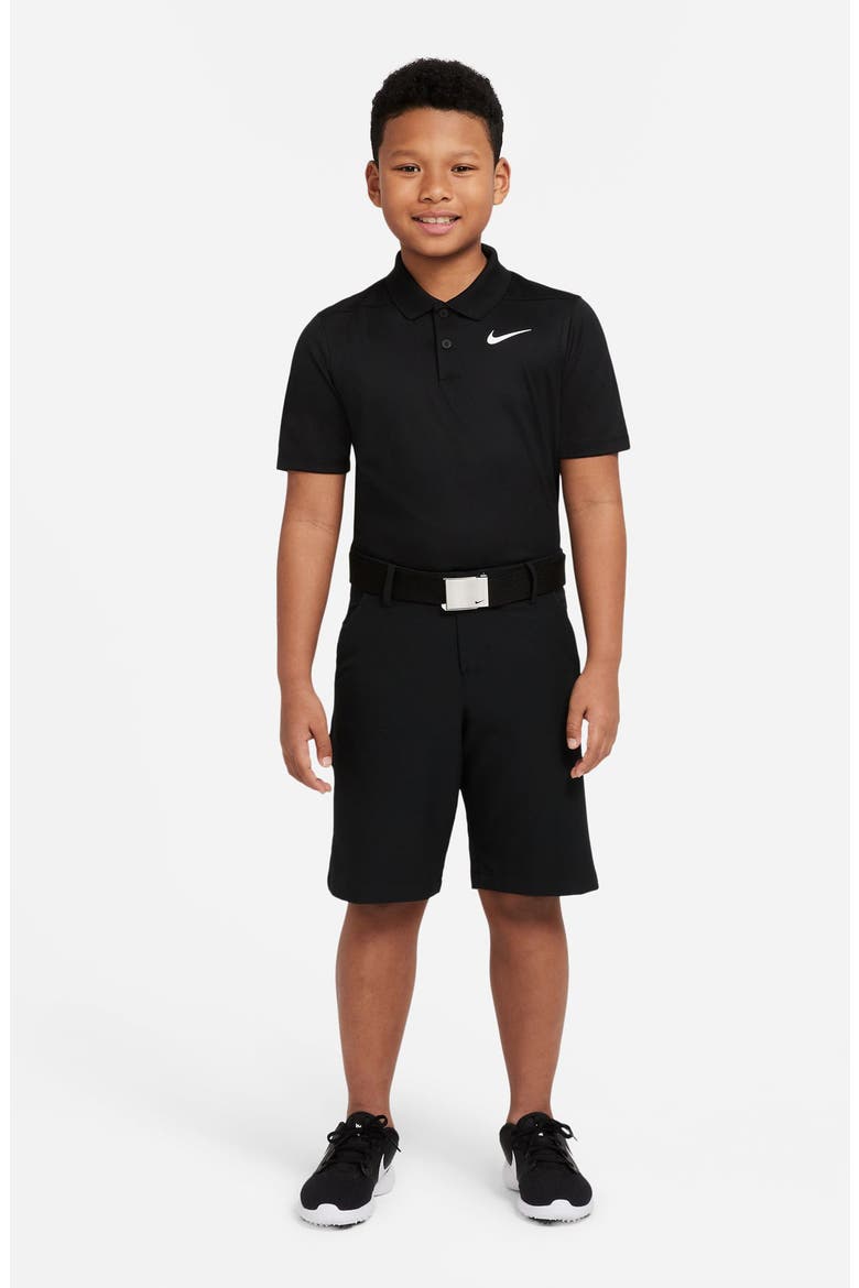 Kids' Short Sleeve Solid Polo, Alternate, color, 010 BLACK/WHITE