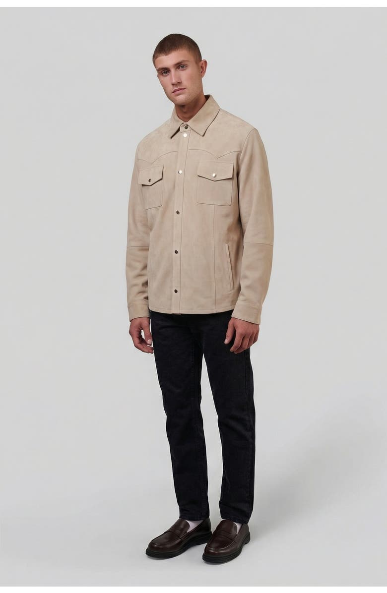 FURNIQ UK Jett Suede Shirt Jacket, Alternate, color, Beige