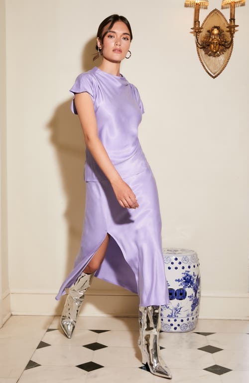 Fifteen Twenty Brielle Side Slit Midi Skirt In Lilac