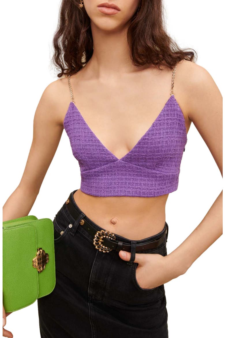 Lapraia Crop Chain Strap Camisole, Alternate, color, PURPLE