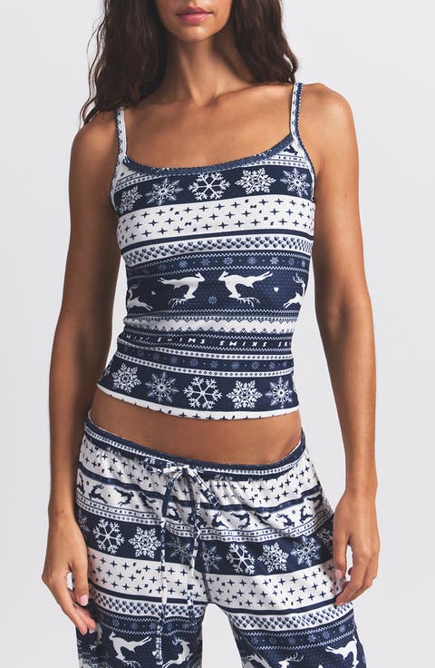 Fair Isle Plush Pointelle Camisole (Regular & Plus)