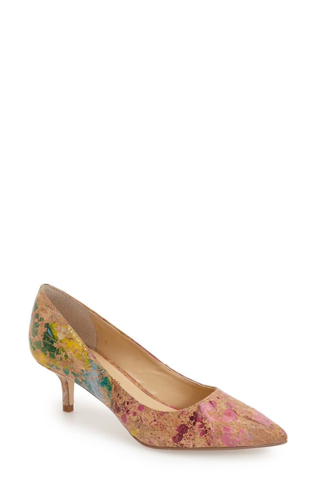 'Athyna' Kitten Heel Pump, Main, color, CORK FABRIC