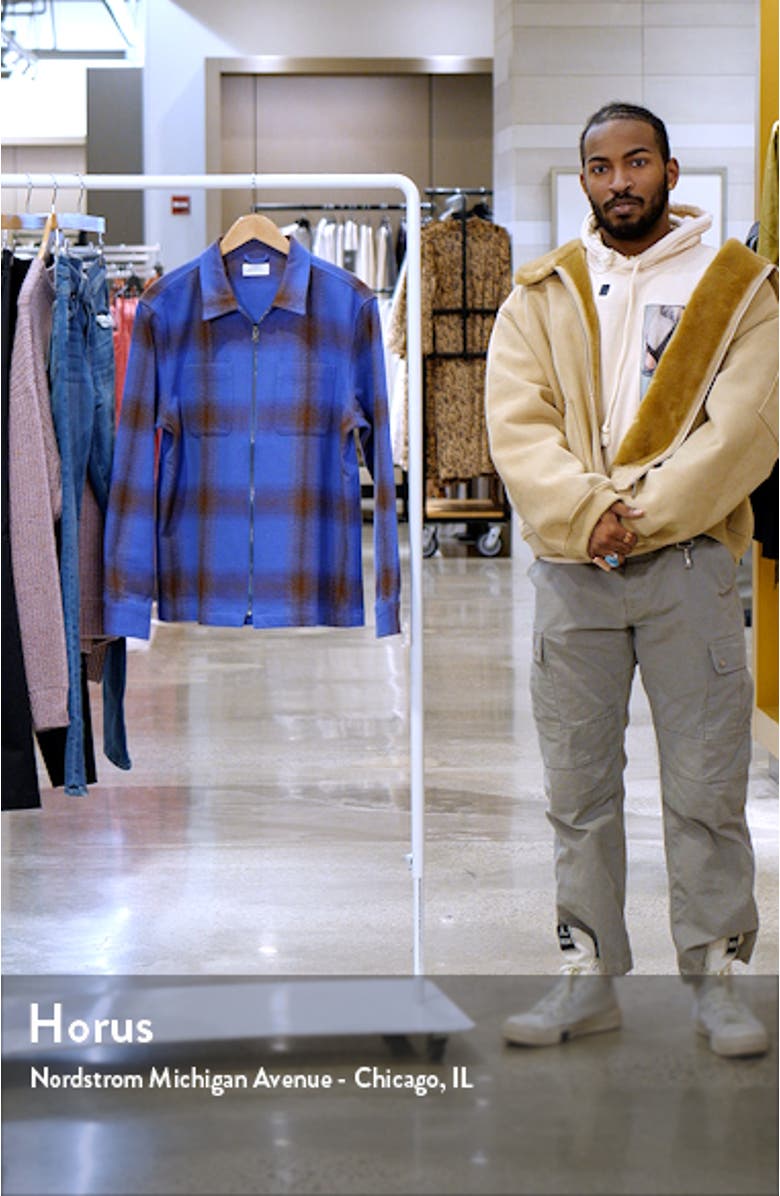 Ryan Plaid Flannel Zip Front Shirt Jacket, sales video thumbnail