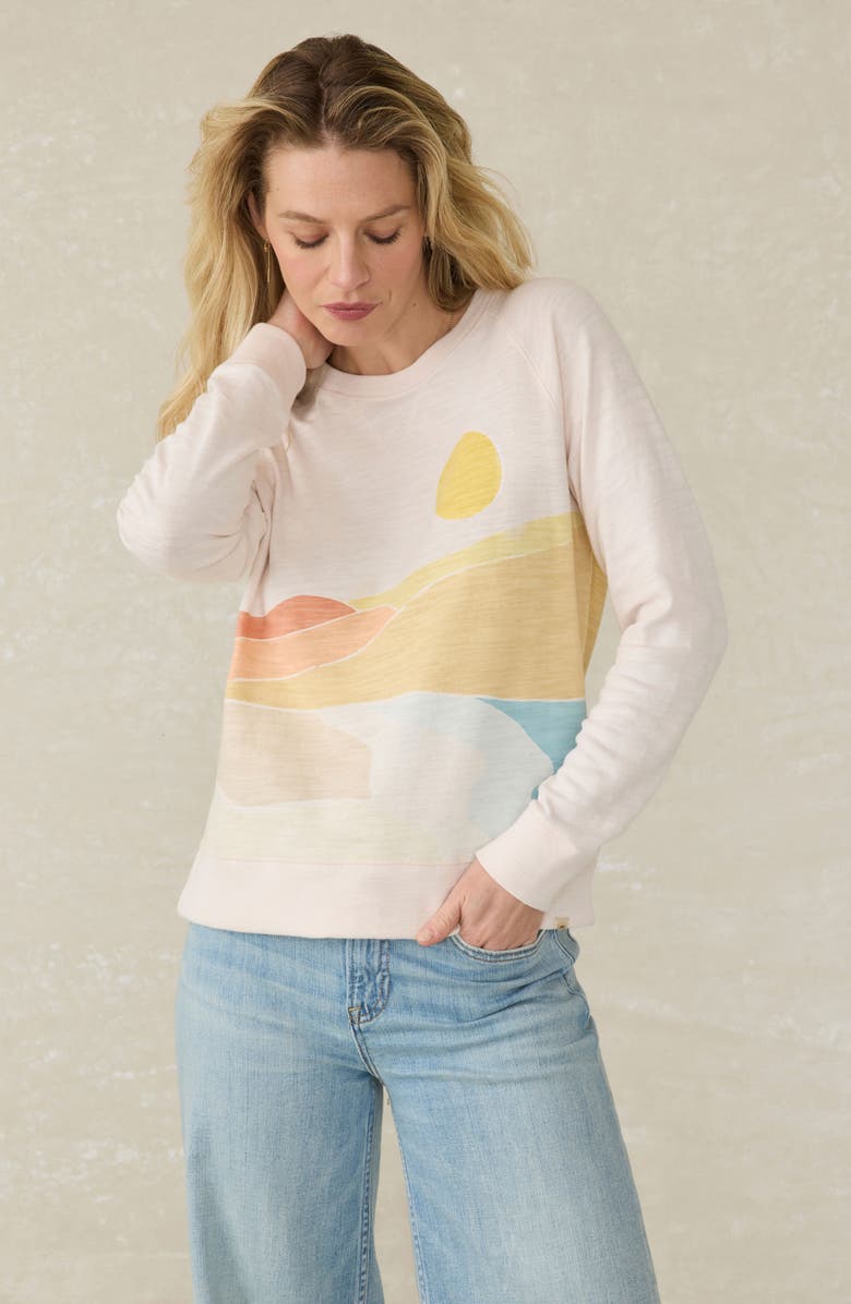 Faherty Print Slub Organic Cotton Sweatshirt, Alternate, color, 