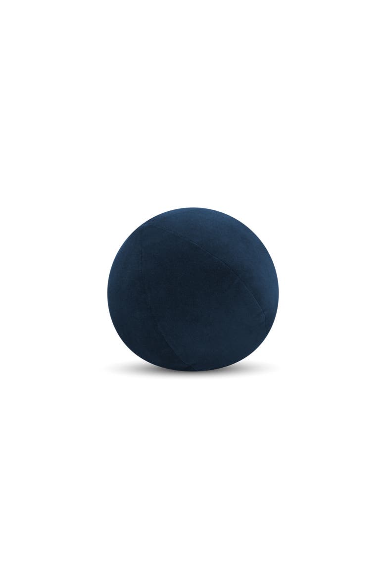 Plush Velvet Indoor & Outdoor Woven Accent Orb Pillow, Main, color, Midnight