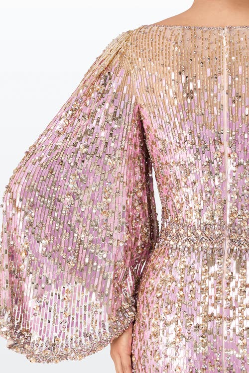 Jenny Packham Ines Sequin-embellished Dress In Pink