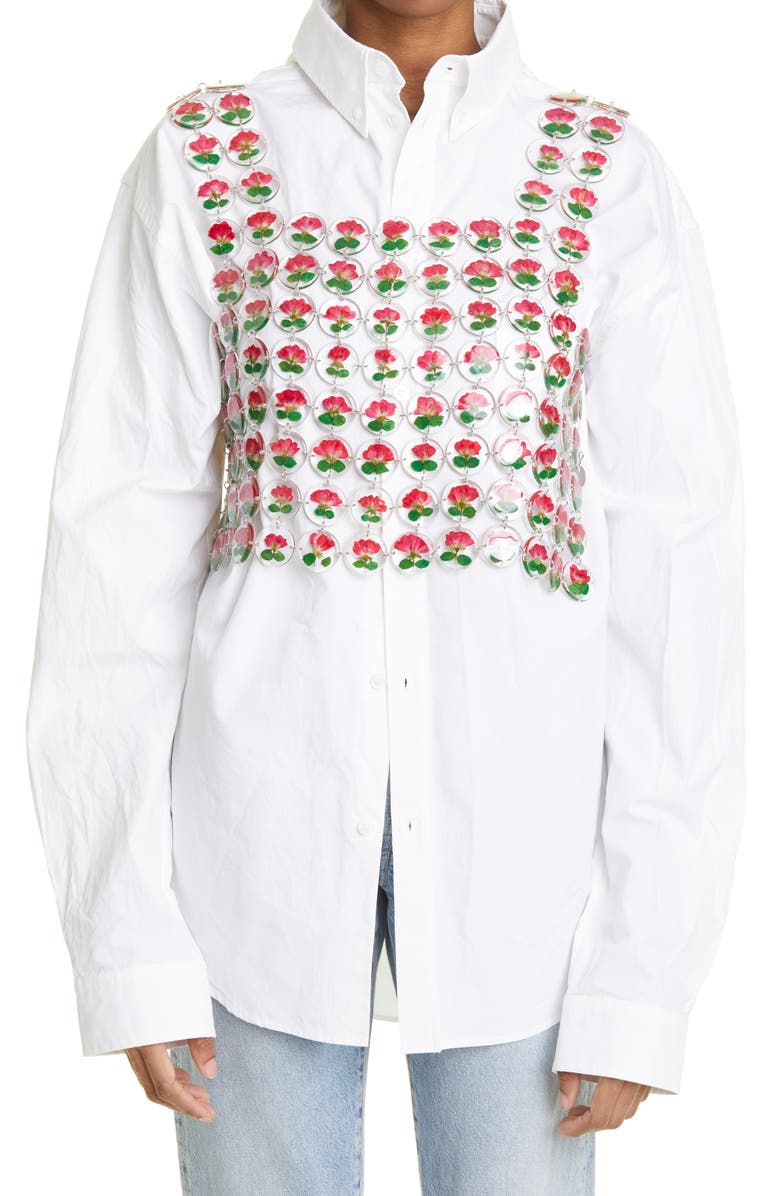 Dauphinette Chain Mail Flower Top, Main, color, 