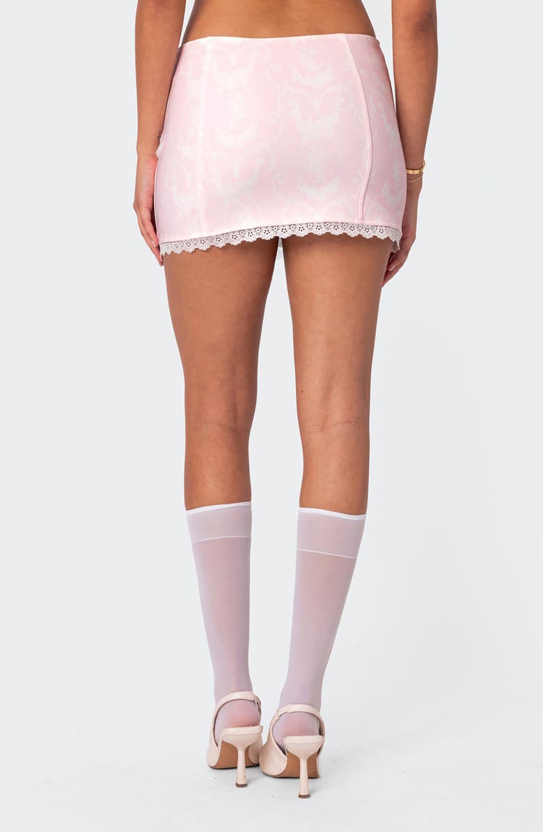 EDIKTED Silvie Lace Trim Miniskirt, Alternate, color, 