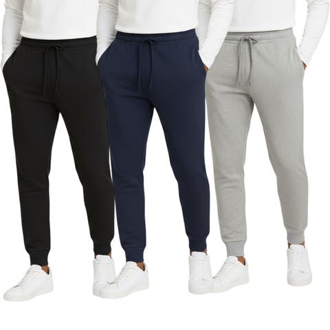 Men's 3 Pack Ultra Soft Fleece Jogger Sweatpants