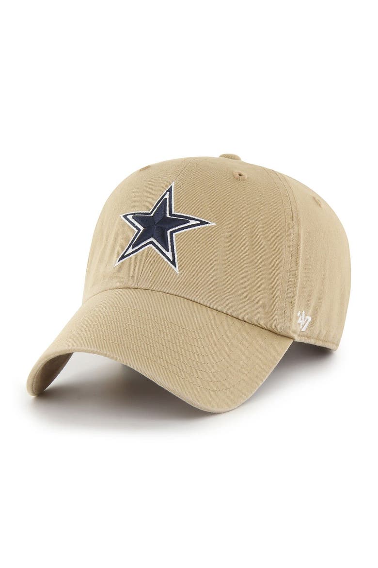 Men's '47  Khaki Dallas Cowboys Secondary Clean Up Adjustable Hat, Main, color, Khaki