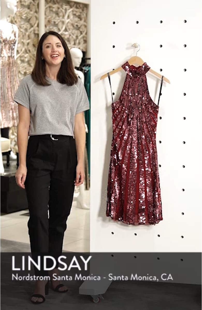 Sequin Stripe Cocktail Dress, sales video thumbnail