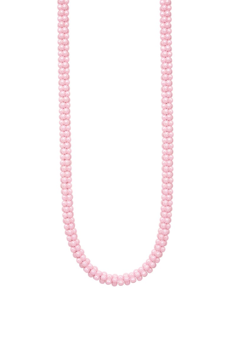 Pink Caviar Ceramic Beaded Necklace, Main, color, PINK