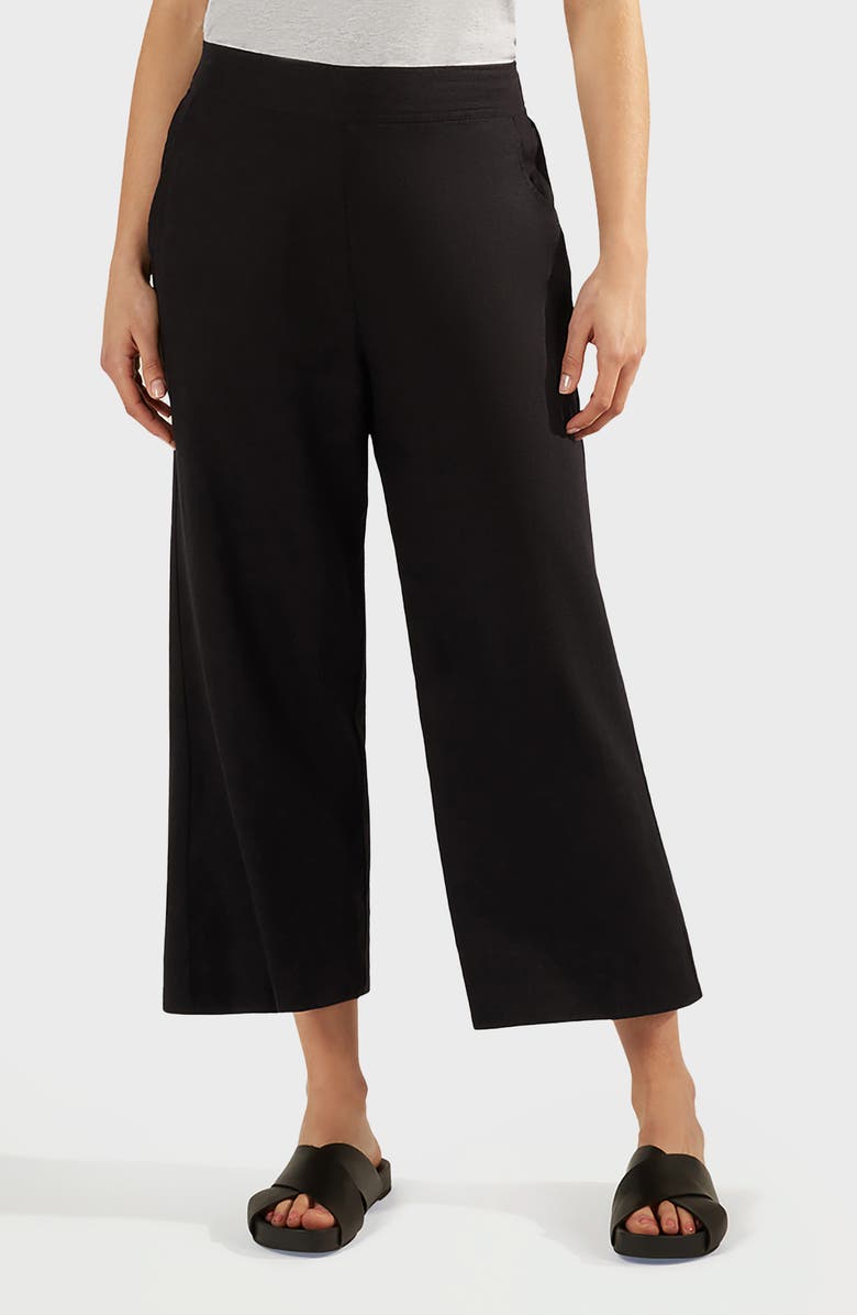 matty m. Magnolia Linen Blend Culottes, Main, color, Black