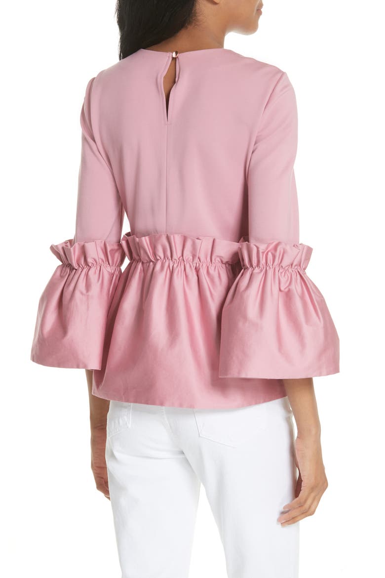 Pleat Ruffle Top, Alternate, color, DUSKY PINK