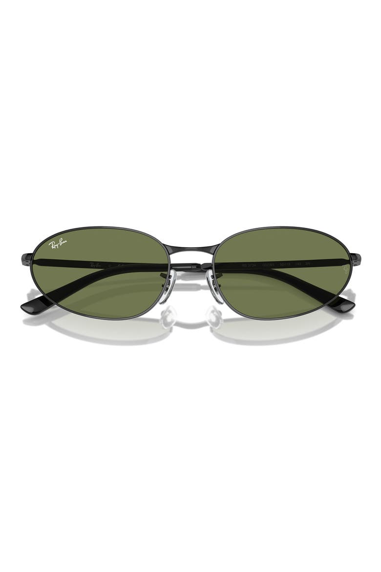 56mm Oval Sunglasses, Alternate, color, BLACK