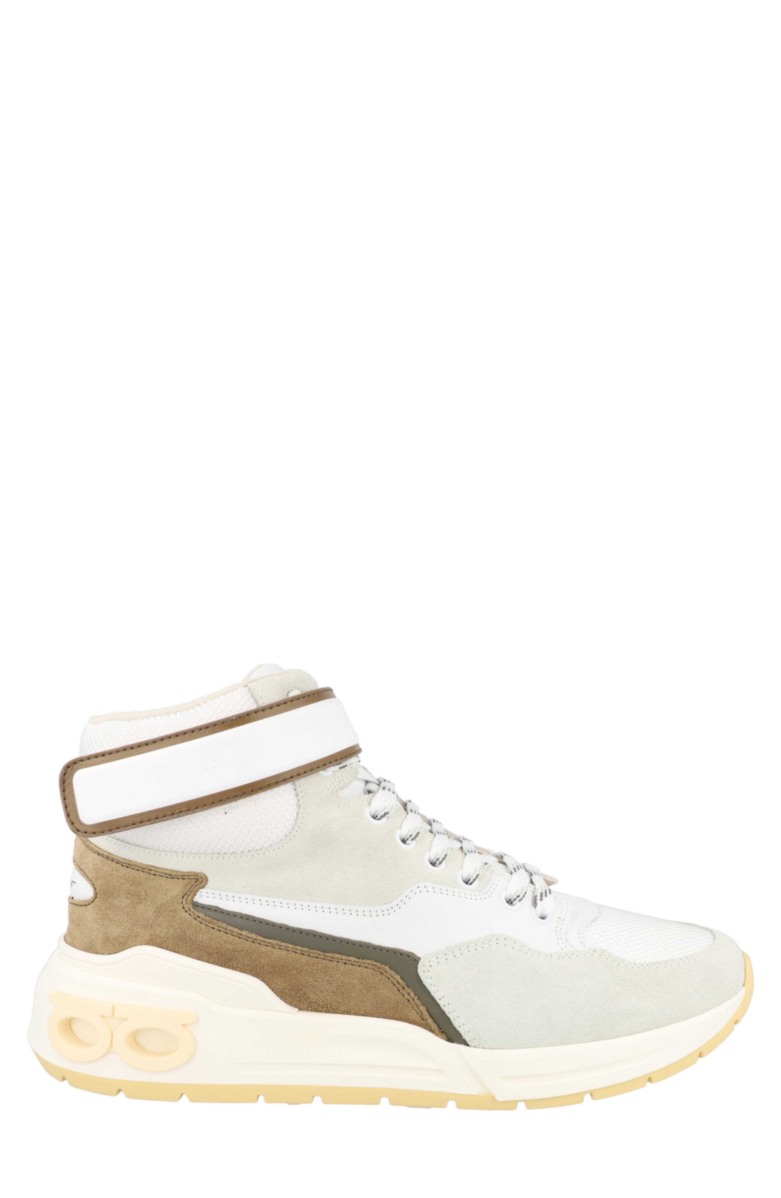 FERRAGAMO Cosma High Top Sneaker, Alternate, color, White