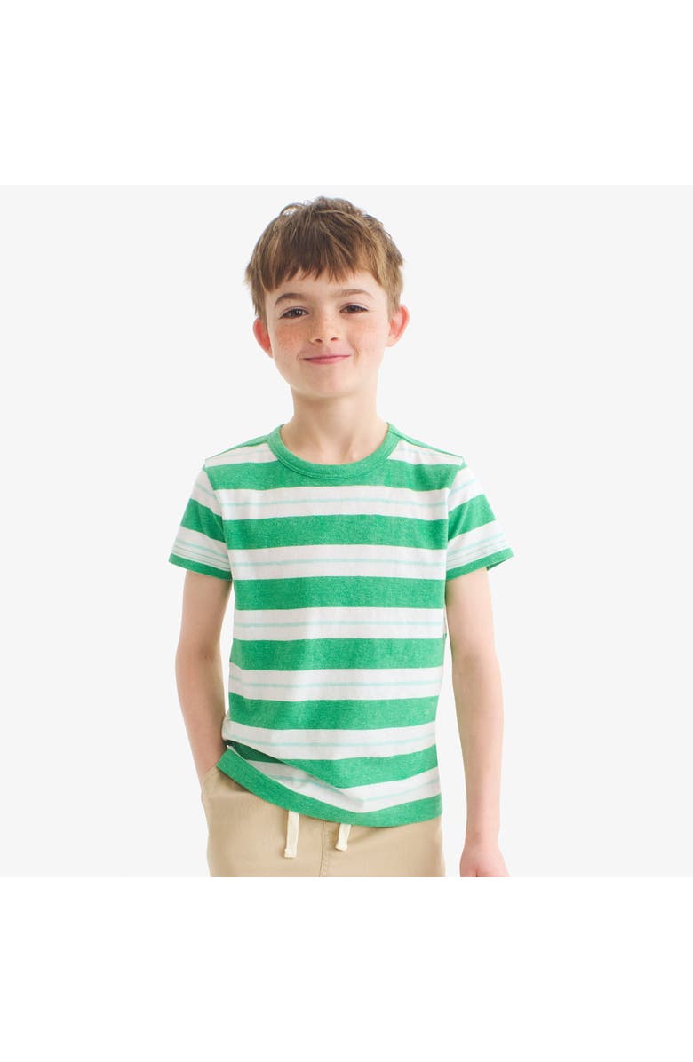 Primary Kids Heathered Tee, Alternate, color, Green Apple Mist Dock Stripe
