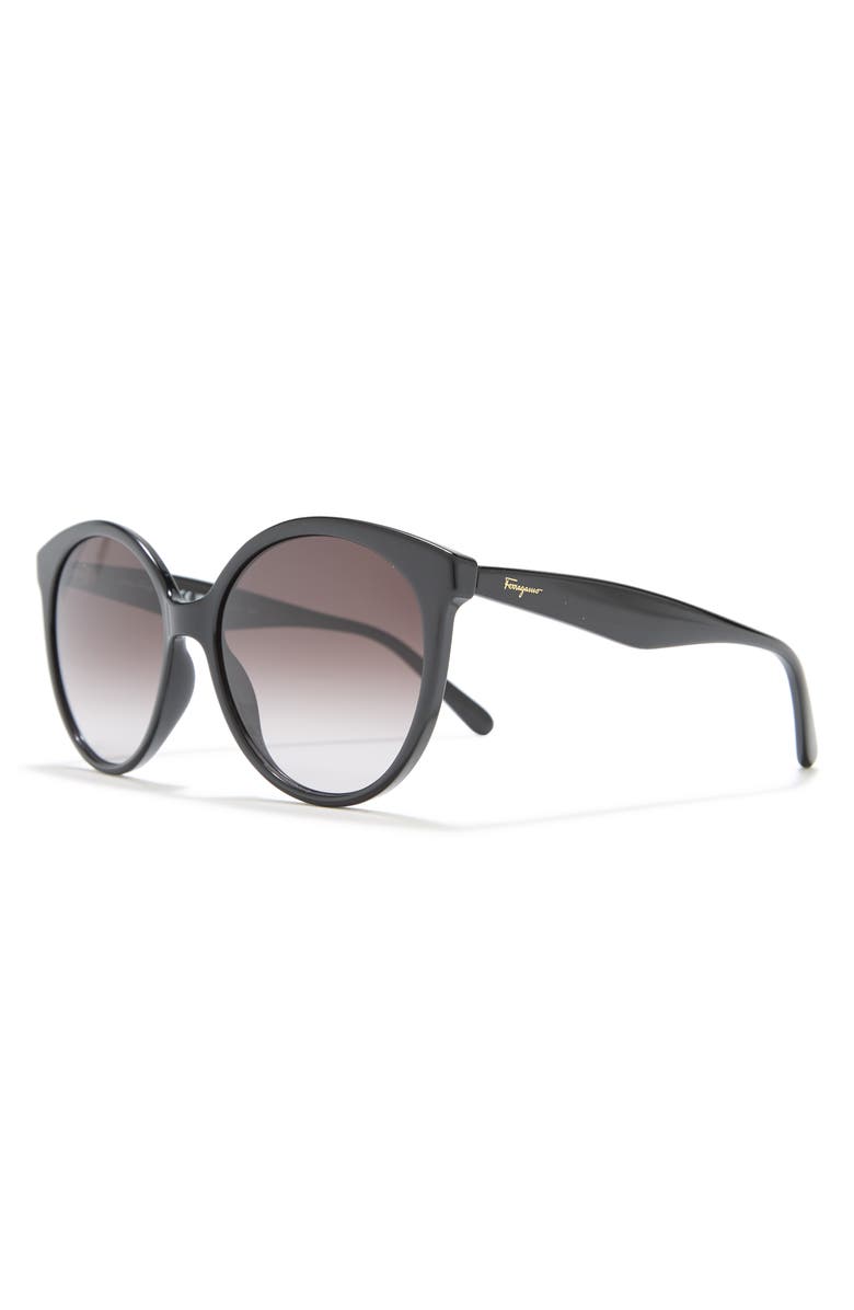 FERRAGAMO 58mm Tea Cup Full Rim Sunglasses, Alternate, color, Black