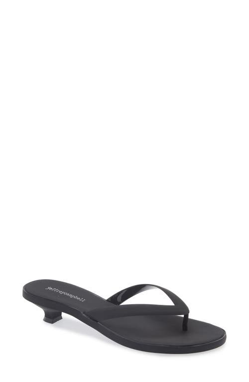 Jeffrey Campbell Lollipop Jelly Kitten-heel Thong Sandals In Black Matte