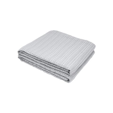Waffle Gray King Throw Blanket