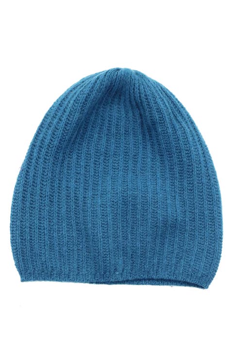Rib Knit Cashmere Beanie