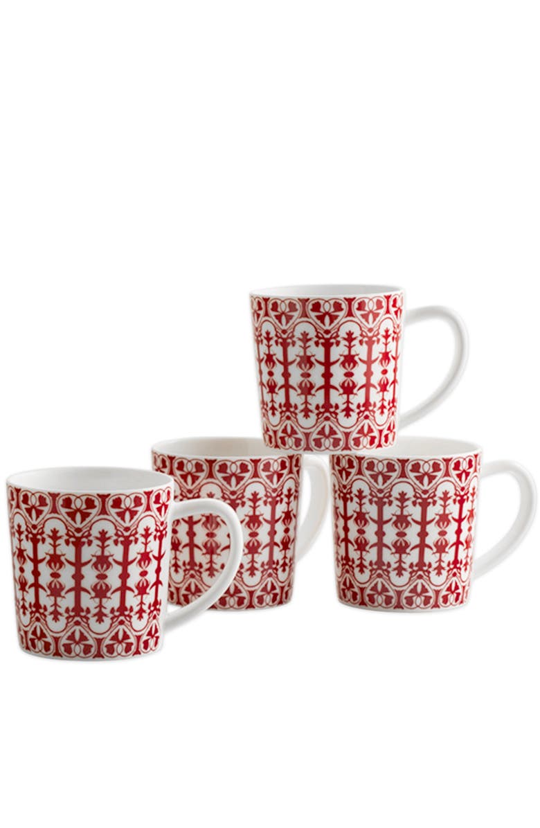 Caskata Casablanca Crimson Mug - Porcelain - Set 4, Alternate, color, Red
