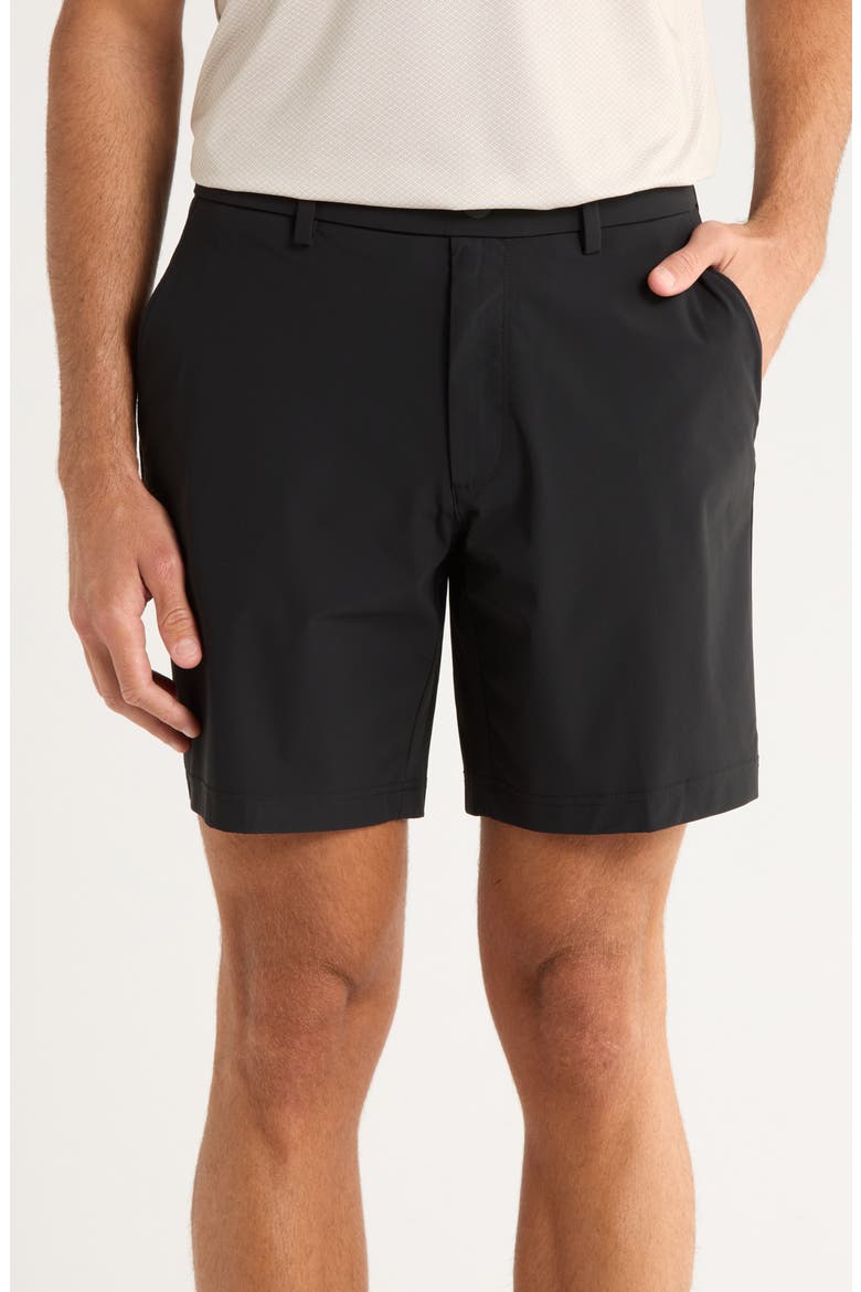 8-Inch Flat Front Golf Shorts, Main, color, CAVIAR