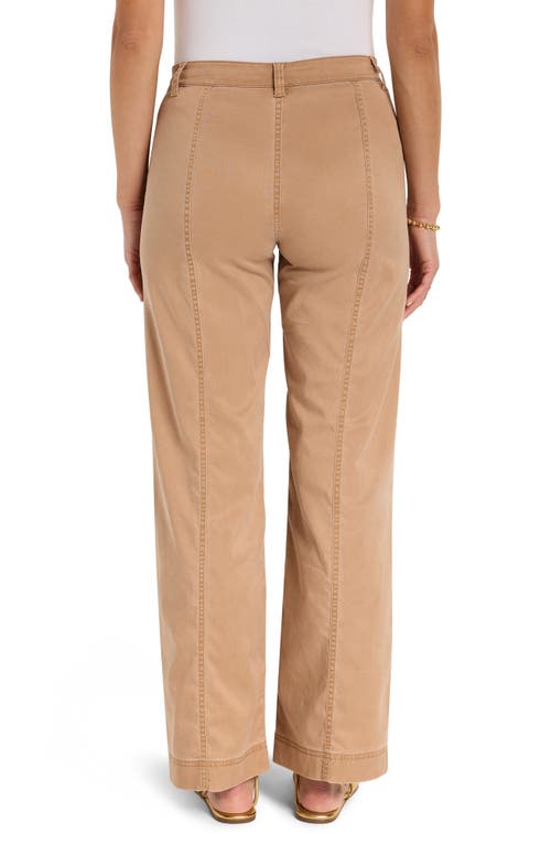 Shop Nic + Zoe Nic+zoe Sateen Wide Leg Pants In Burro