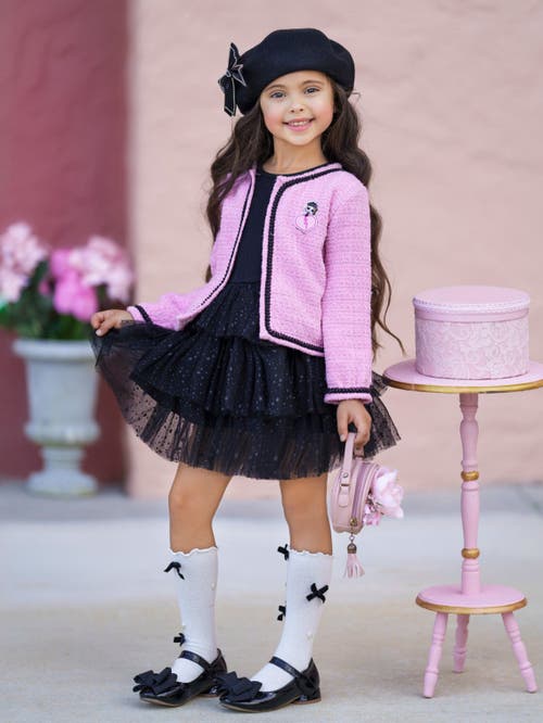 MIA BELLE GIRLS MIA BELLE GIRLS GIRLS L.O.L. SURPRISE! POSH TWEED BLAZER AND SEQUIN DRESS SET