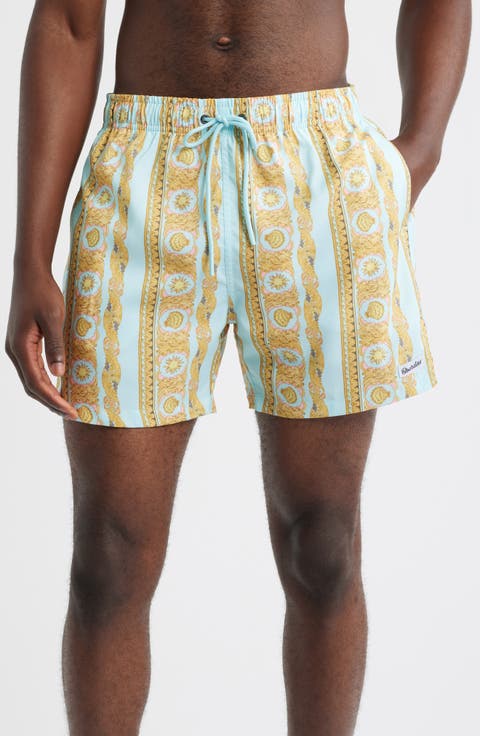Printed Short Swim Trunks