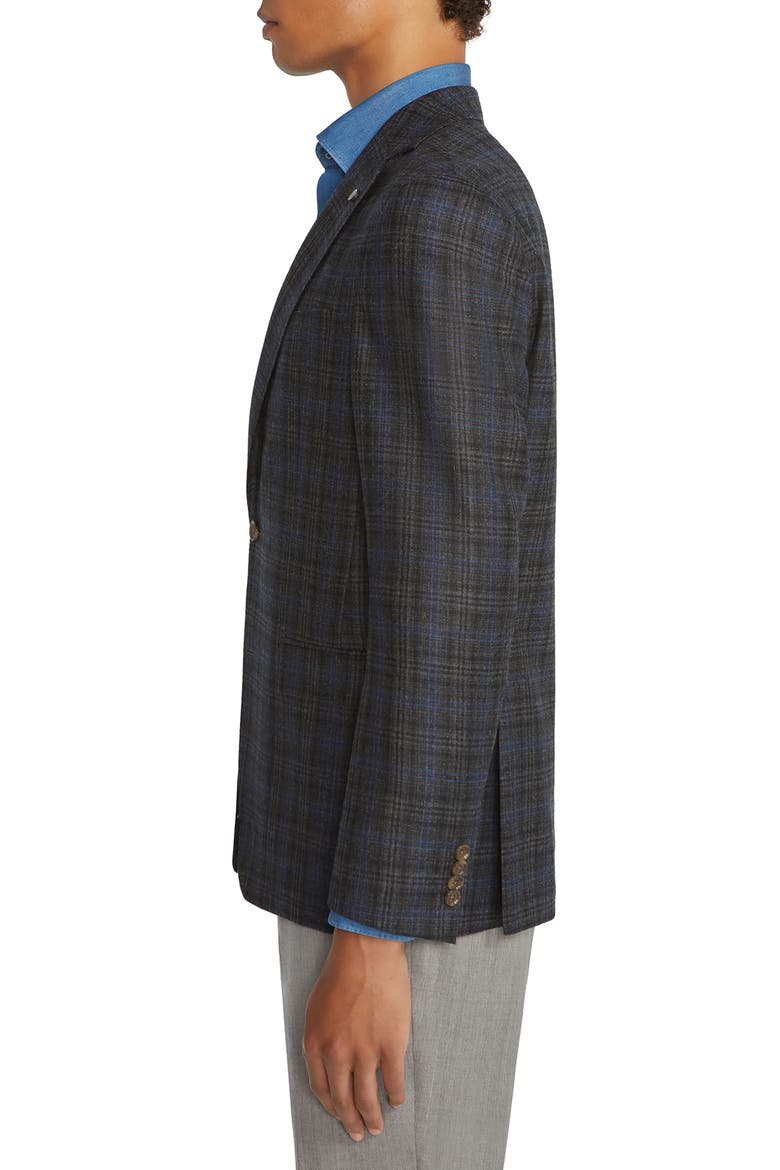 Midland Unconstructed Plaid Wool Sport Coat, Alternate, color, GREY