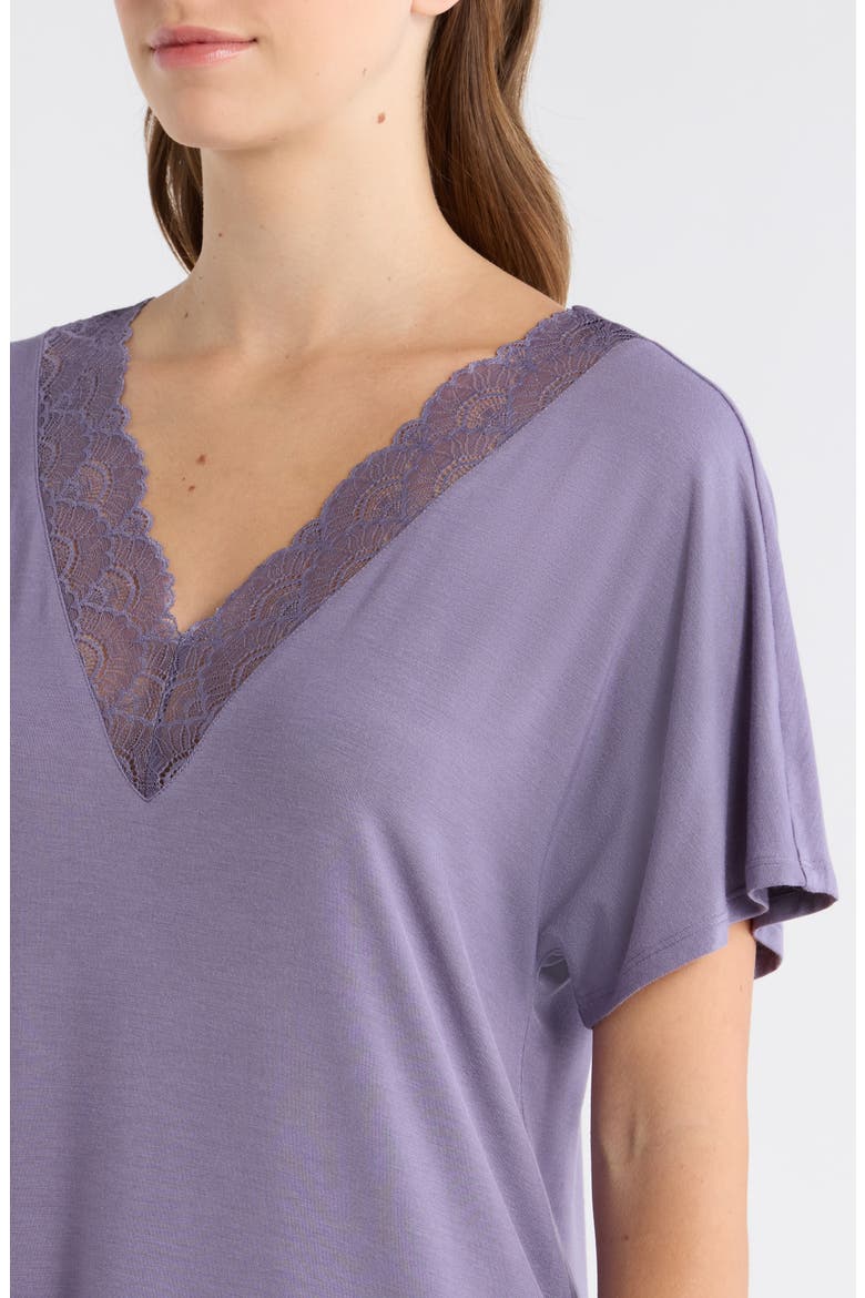Moonlight Eco Lace Trim Nightshirt, Alternate, color, PURPLE CADET