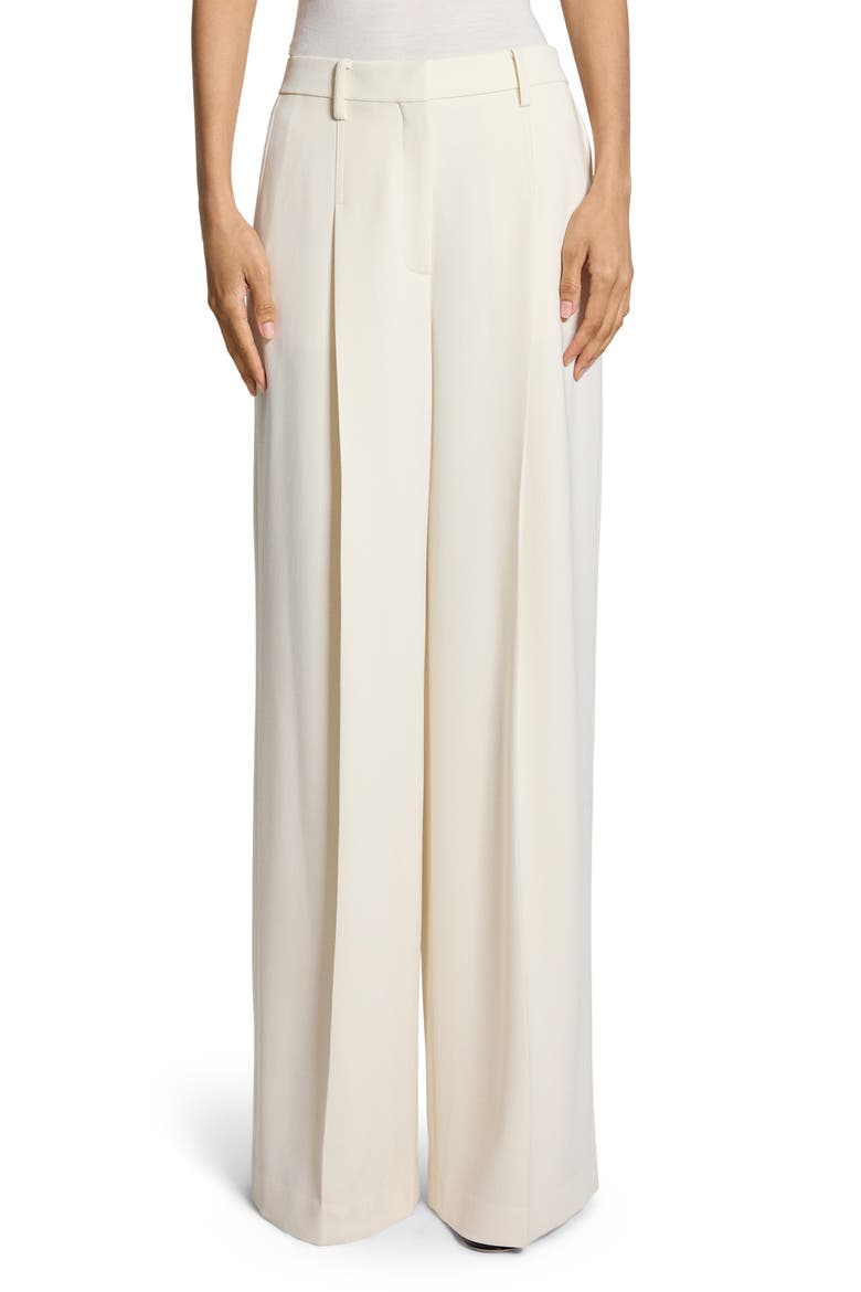 Pleated High Rise Wide Leg Pants, Main, color, RICE
