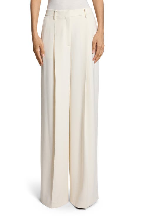 Pleated High Rise Wide Leg Pants