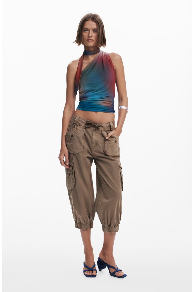 Capri Cargo Pants, Alternate, color, GRAY BROWN