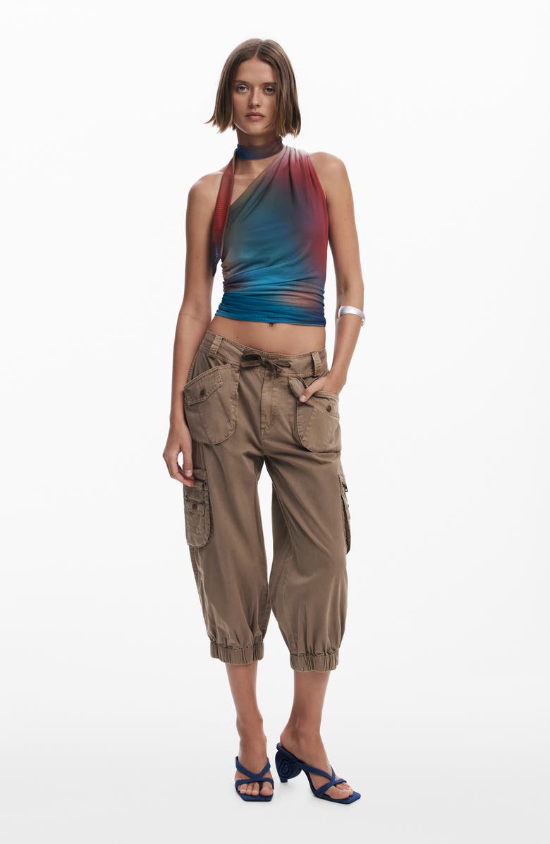 Desigual Capri Cargo Pants, Alternate, color, Gray Brown