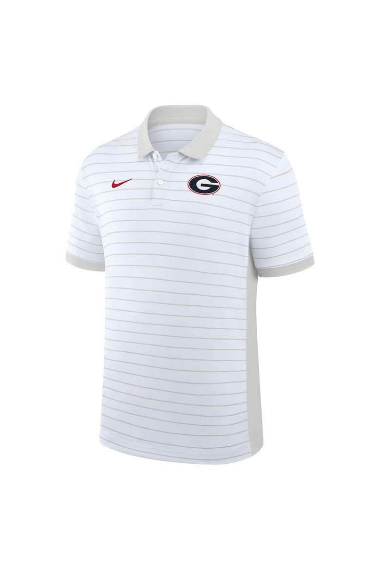 Men's Nike White Georgia Bulldogs 2025 Early Season Coaches Sideline Victory Stripe Performance Polo, Alternate, color, White