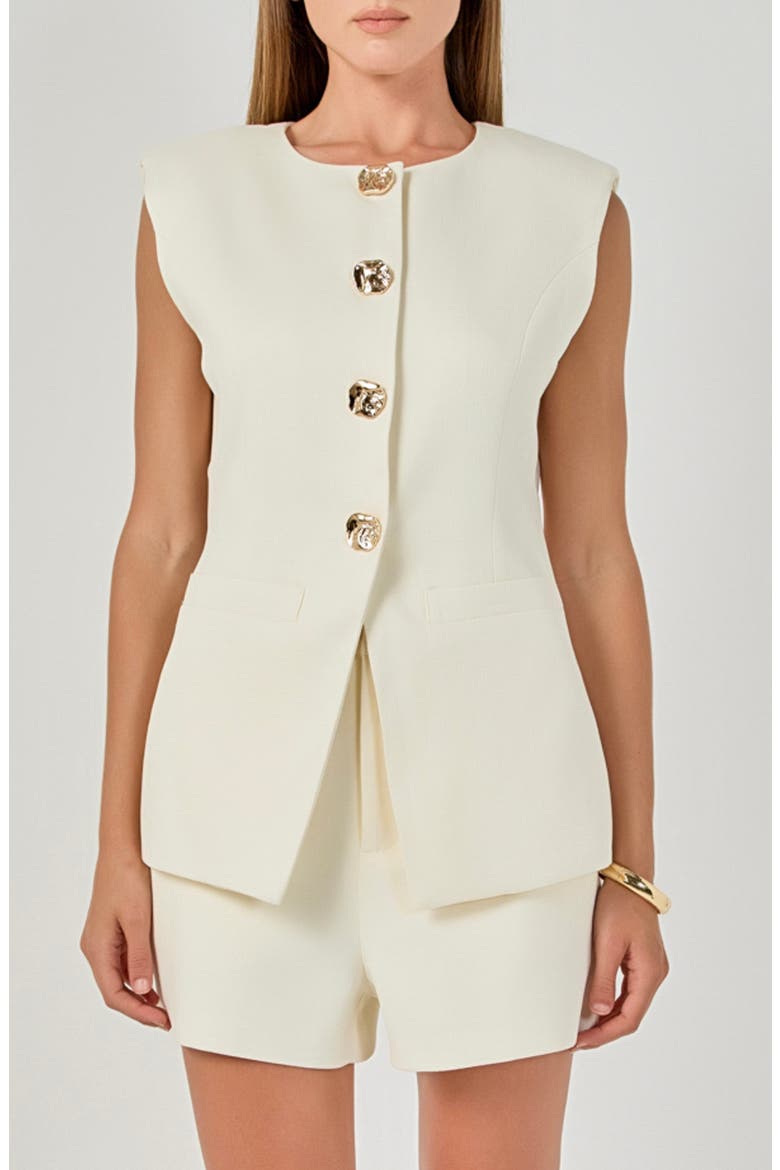 Power Shoulder Vest, Main, color, IVORY