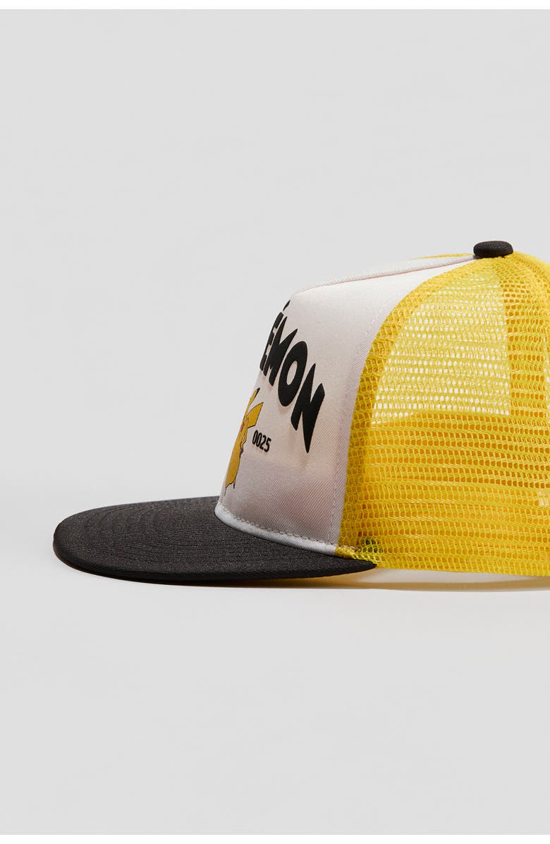 H&M Motif-detail Trucker Cap, Alternate, color, Yellow/Pokémon