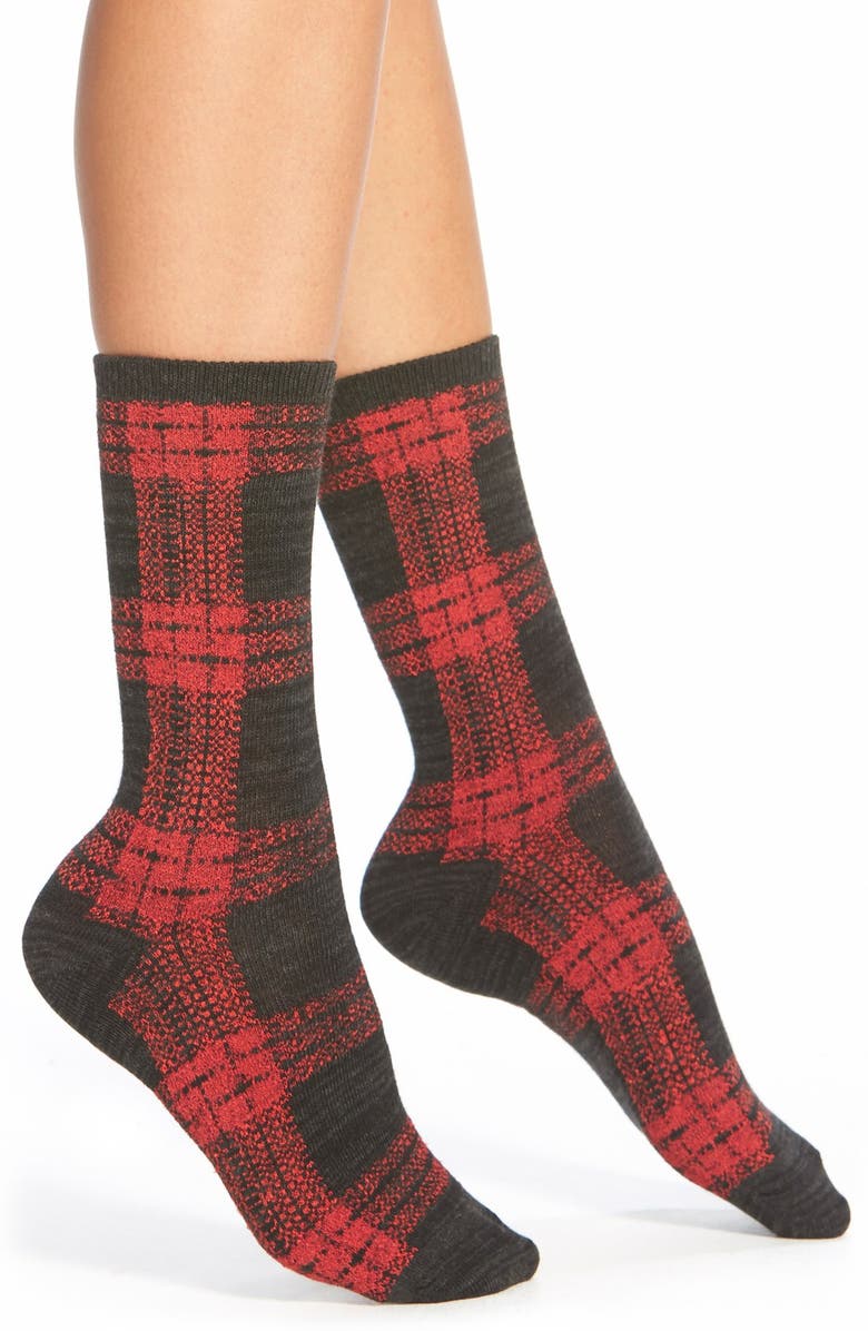 Hot Sox Plaid Trouser Socks, Main, color, 