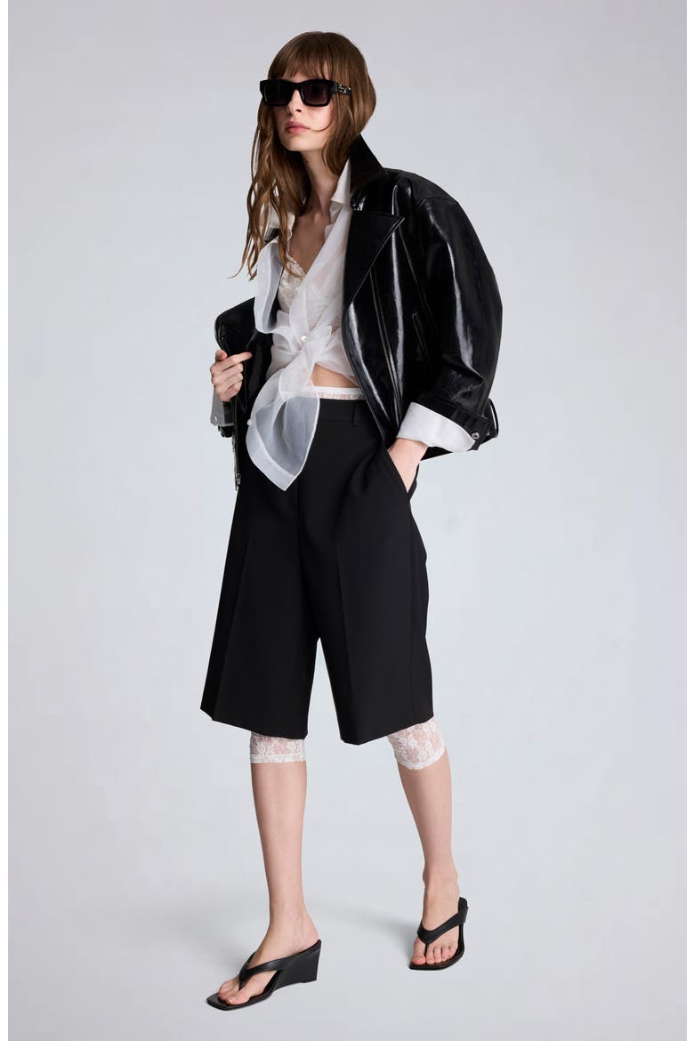 Faux Leather Moto Jacket, Alternate, color, BLACK