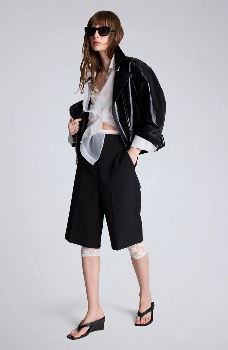 Kenneth Cole Faux Leather Moto Jacket, Alternate, color, Black