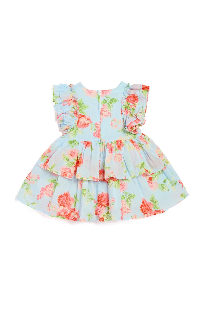 Pippa & Julie Rose Print Dress & Bloomers Set, Alternate, color, Light Blue