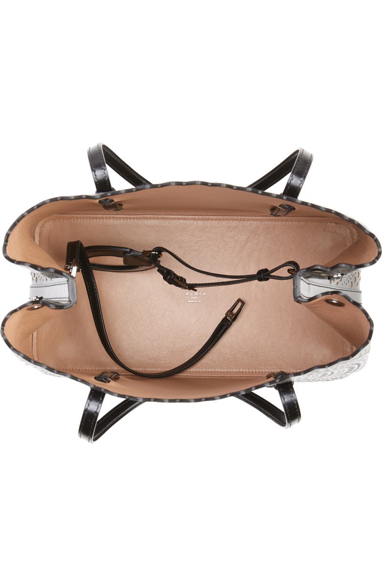 Alaïa Mini Vienne Mina Palm Perforated Leather Tote, Alternate, color,